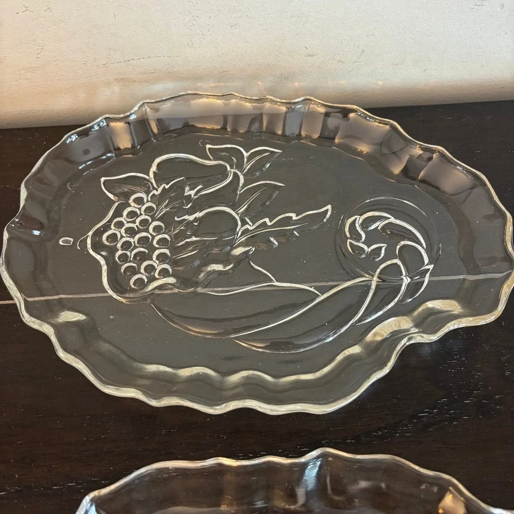 Vintage Federal Glass Cornecopia Luncheon Plates | Set of 2 Plates Only‎